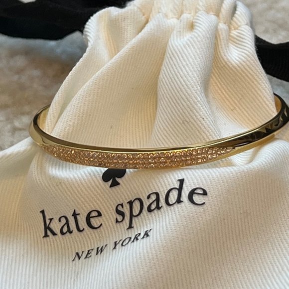 kate spade Jewelry - KATE SPADE Gold Cubic Zirconia Cuff Bangle Bracelet Jewelry with gift bag